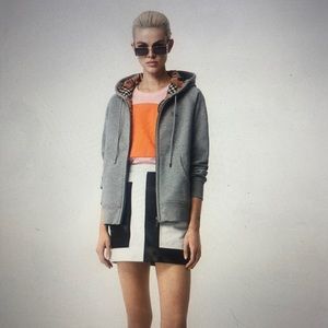 Vintage Check Detail Jersey Hooded Top